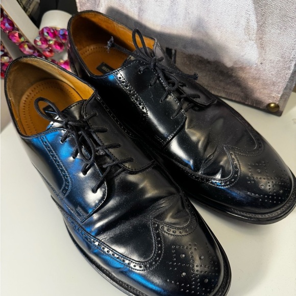 Bostonian Classic Black Leather Men's Dress Shoes - Picture 1 of 6